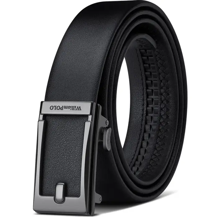 Ceinture en cuir à boucle automatique pour hommes, ceinture polyvalente, ceinture de pantalon décont