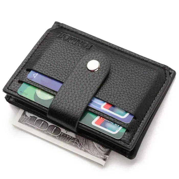 Porte-monnaie mince en cuir PU pour femmes et hommes