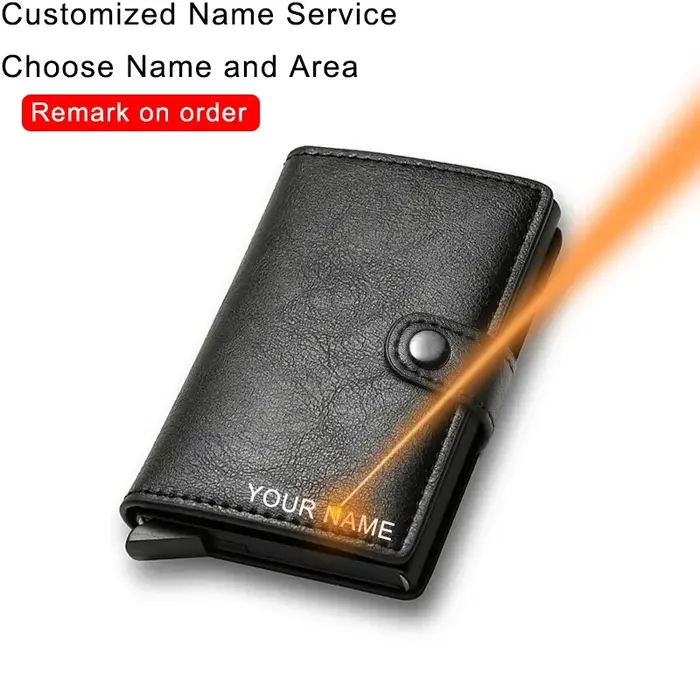Personnaliser fibre de carbone pour hommes portefeuilles porte-carte de crédit Rfid métal mince