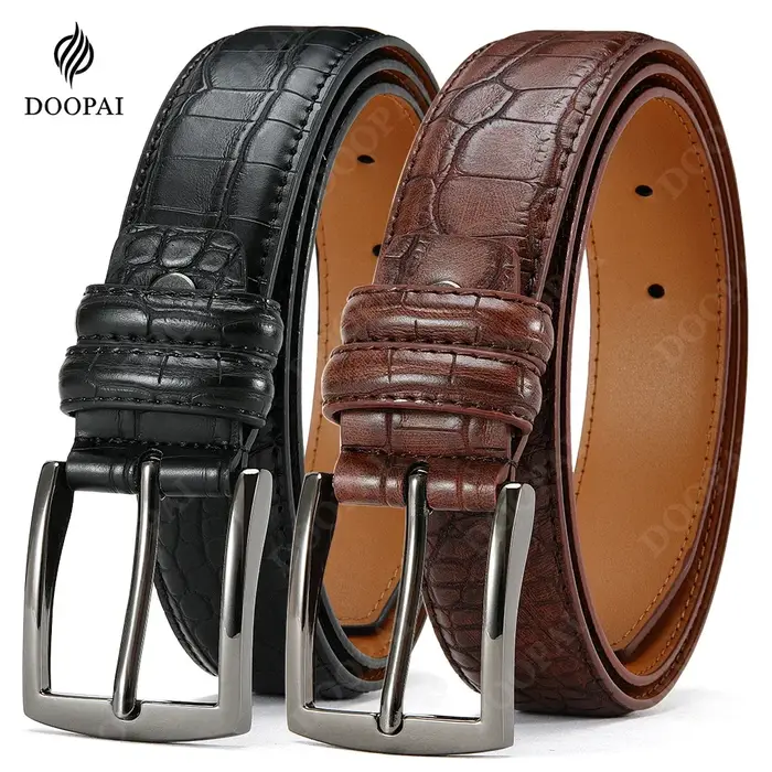 Célèbre marque affaires ceinture hommes Top qualité PU luxe en cuir taille sangle noir mâle automatique boucle jean