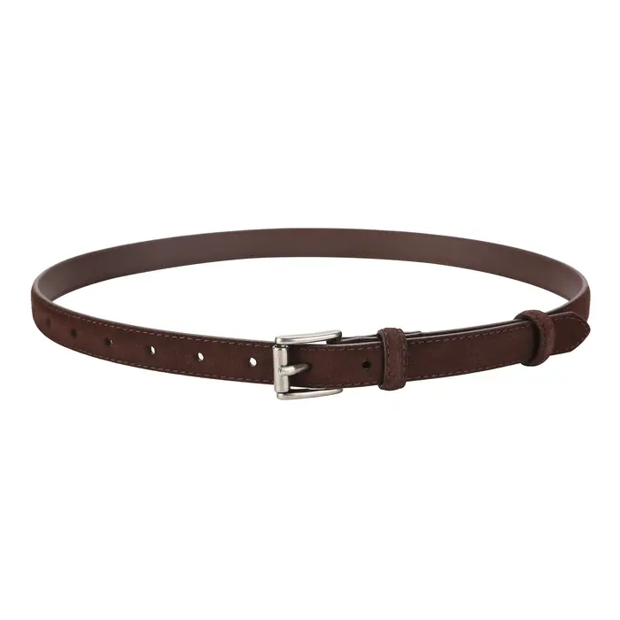 Ceinture en cuir fine pour femme avec boucle argentée réglable - Idéale pour les robes, les jeans et