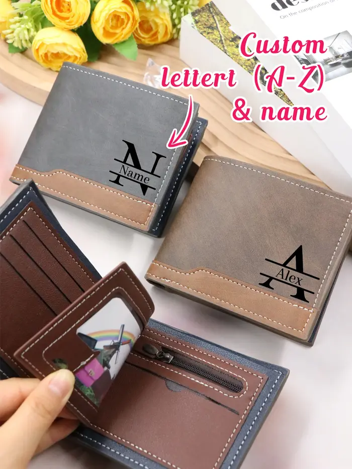 Portefeuille personnalisé avec initiales et nom