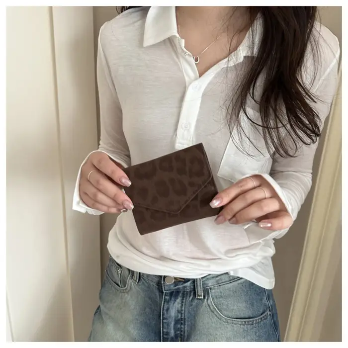 Portefeuille pour femme à motif léopard