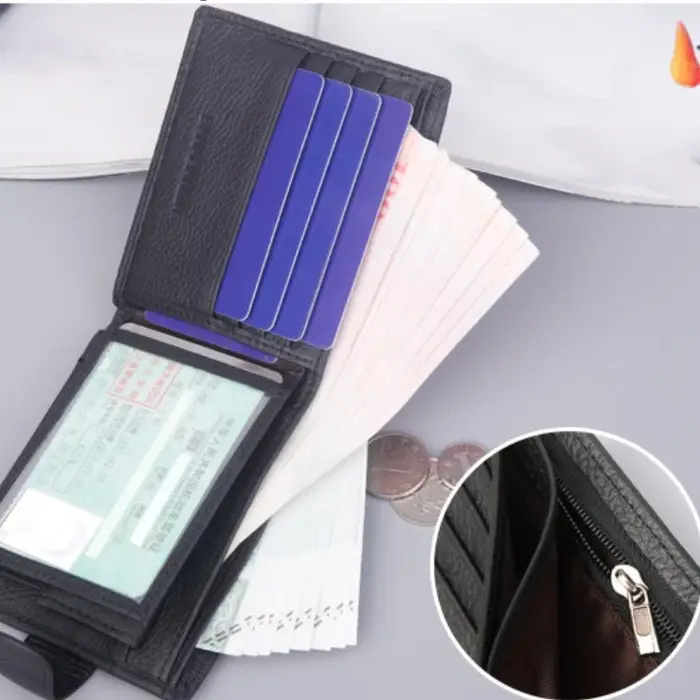 Portefeuille pour hommes en cuir véritable