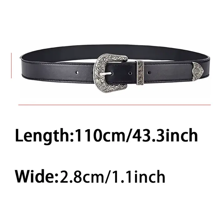Ceinture en cuir PU vintage pour femmes, ceinture sculptée pour hommes, ceinture de jeans bon marché