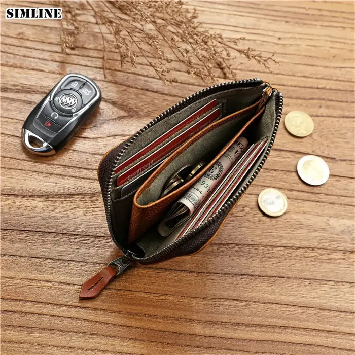 Portefeuille en cuir véritable pour hommes et femmes