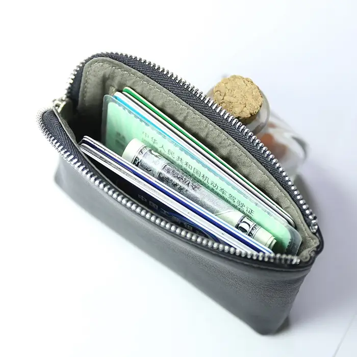 Mini portefeuilles en cuir véritable pour femmes et hommes, porte-monnaie Vintage, petit porte-monnaie, pochette pour cartes de crédit, sac d'argent