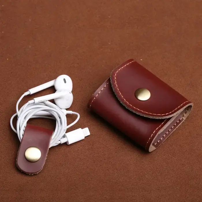 Porte-monnaie vintage en cuir véritable pour femme