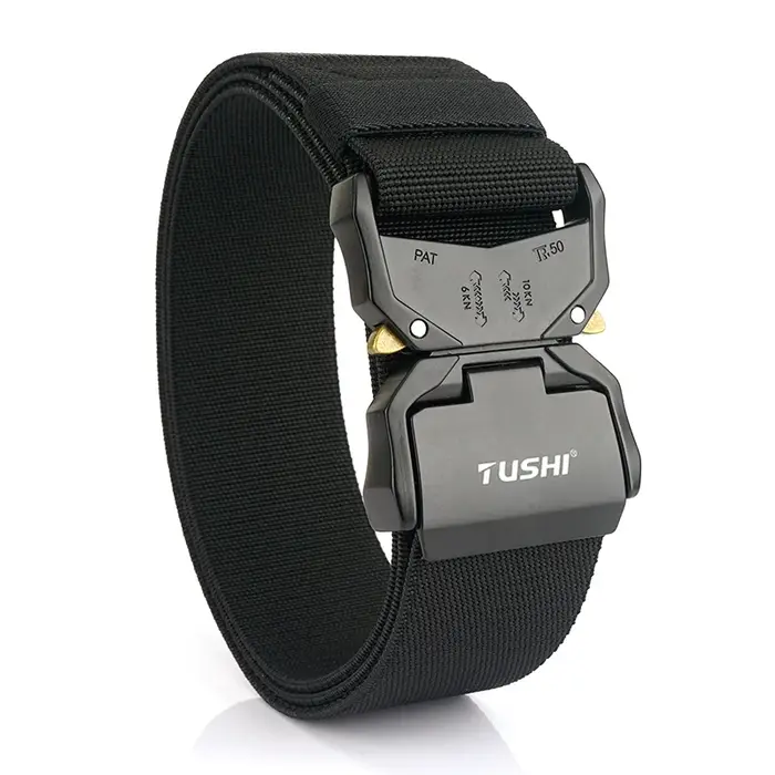 KOLBER 2024 5cm Ceinture Élastique pour Hommes Boucle En Aluminium Dégagement Rapide Extérieur Casua