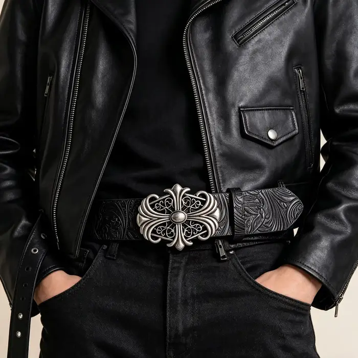 1 ceinture unisexe avec gaufrage