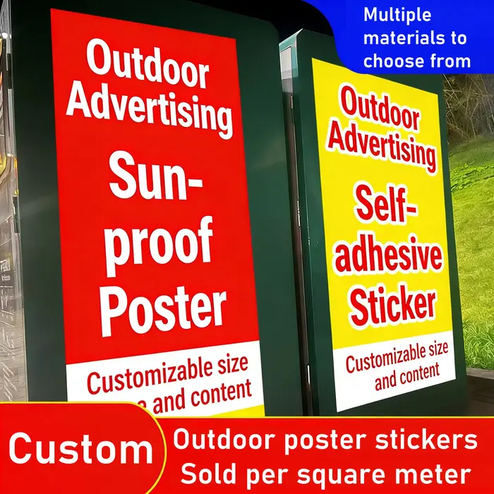 Autocollants publicitaires et décoratifs AIMOR avec logo personnalisé pour affiches de films en plein air