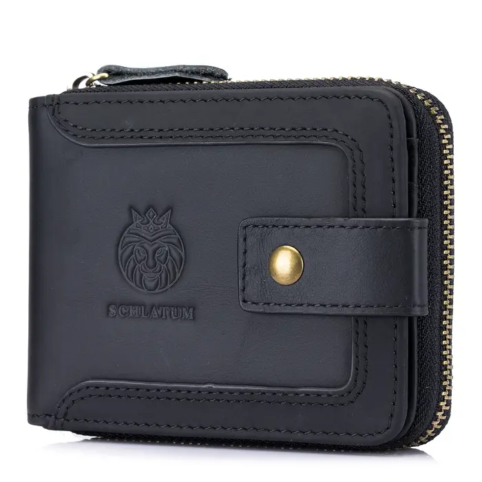 LUKZIJAES portefeuilles pour hommes en cuir véritable blocage RFID grande capacité carte de crédit portefeuille Vintage