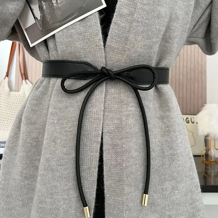 Ceinture pour femme, ceinture de robe ajustable à nœud