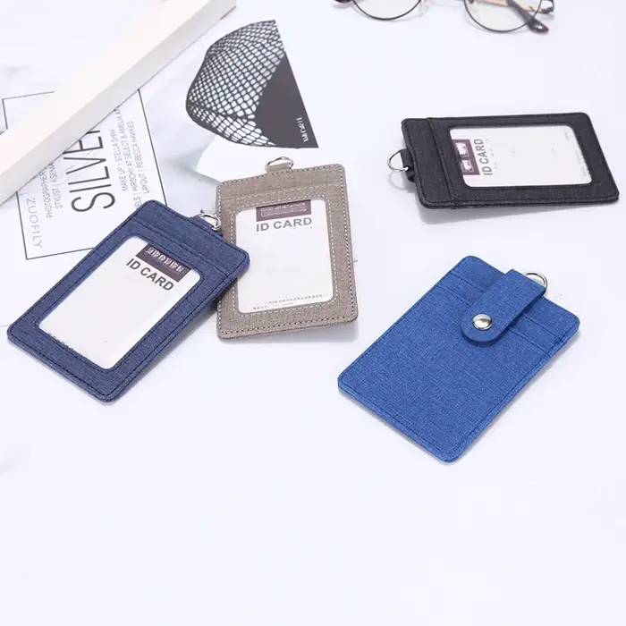 Porte-badge en cuir avec lanières pour hommes et femmes