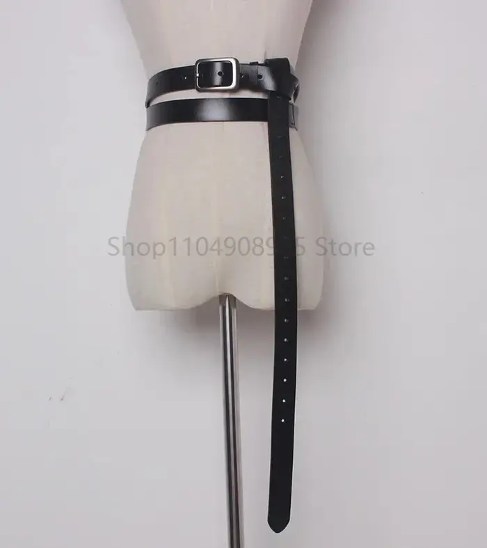 Ceinture Double large en cuir pour femmes, 200CM, longue ceinture d'épaule médiévale, boucle ardillo