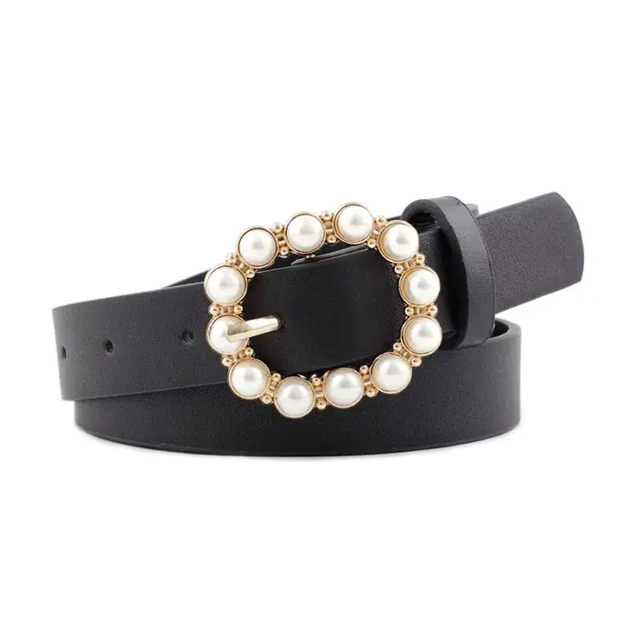 Nouvelle ceinture en cuir élégante et minimaliste avec perles – Ceinture polyvalente – Ceintures à b