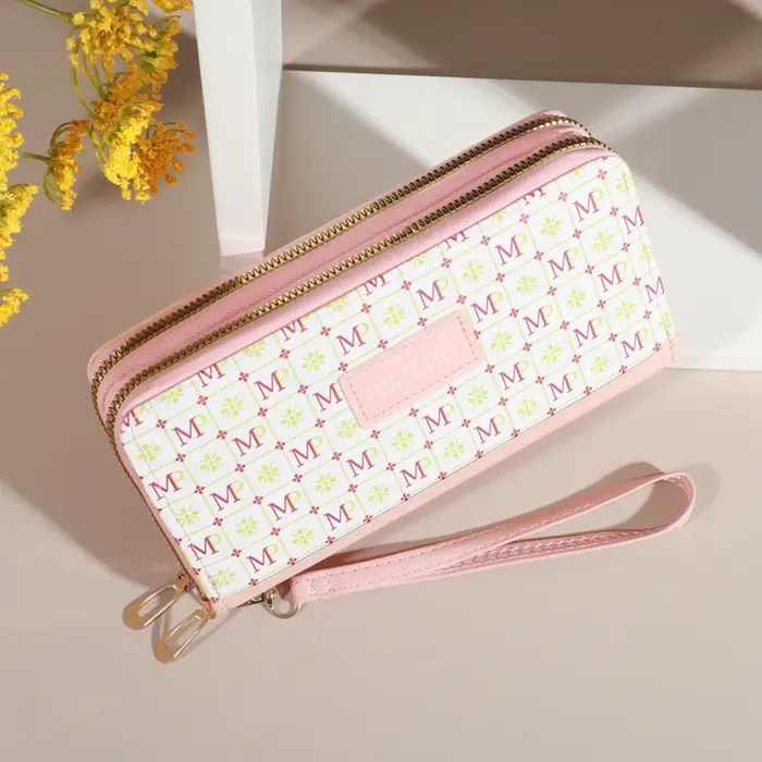 Portefeuille long en cuir PU pour femme