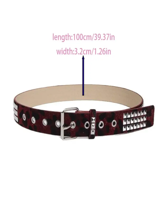 Ceinture unisexe Y2K à imprimé léopard