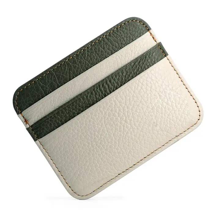 Porte-cartes en cuir véritable – Portefeuille fin pour cartes d'identité/banque/crédit