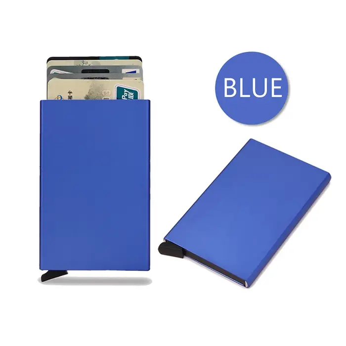 Rfid-Portefeuille Intelligent Porte-Cartes en Métal Mince et Mince, Portefeuille Pop-Up Minimaliste,