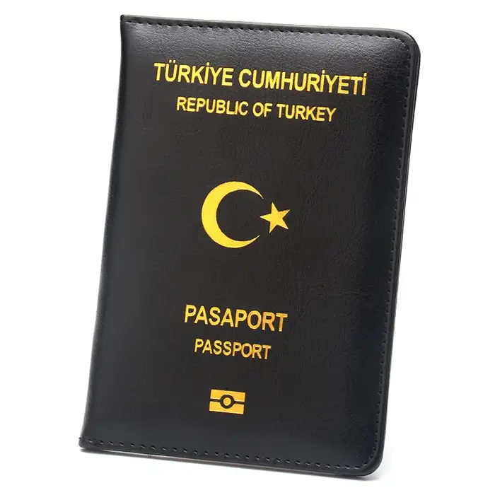 Porte-passeport turc en cuir