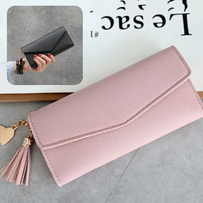 Portefeuilles longs en cuir pour femmes