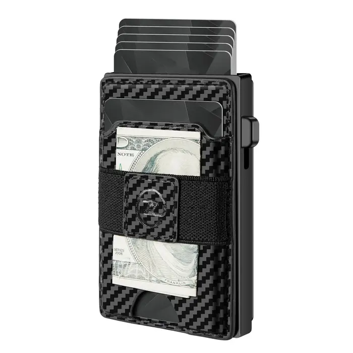 Porte-cartes en cuir double usage pour homme avec protection RFID