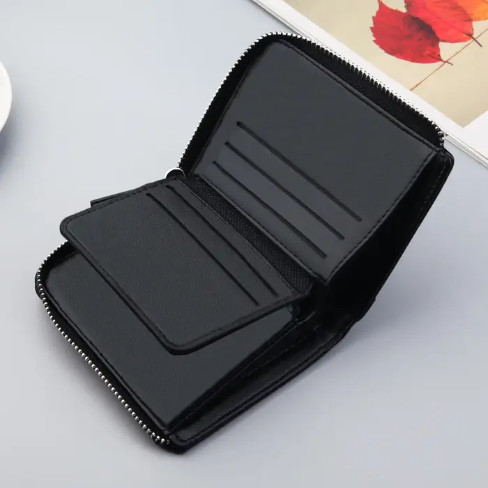 Portefeuille pour hommes court décontracté carteras portefeuilles courts en cuir PU mâle billetera hombre luxe petite fermeture éclair pièces de monnaie sac cartera hombr