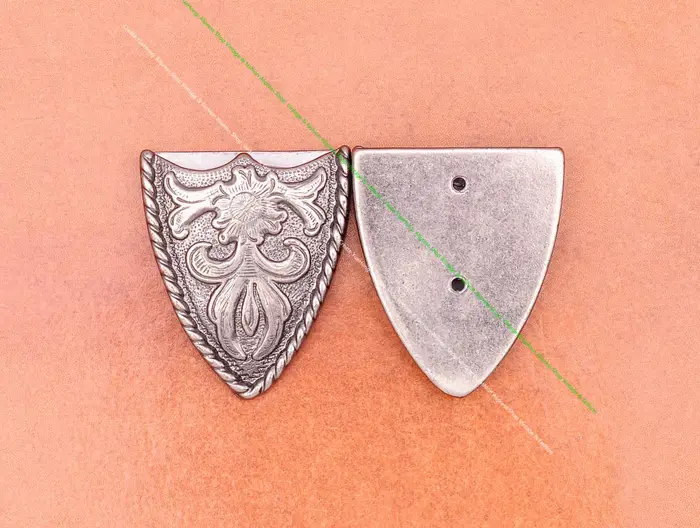 Boucle ardillon de barre d'extrémité en argent massif, ensemble de 3 pièces, bricolage, maroquinerie, Cowboy occidental, fleur, boucle de ceinture de remplacement adaptée à 38mm