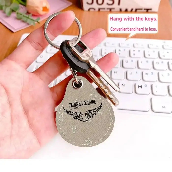 Porte-clés classique en PU en forme de goutte d'eau avec logo Z-Zadig V-Voltaire