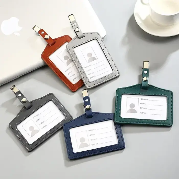 Porte-carte de crédit en cuir véritable