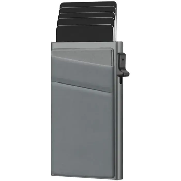 Porte-cartes pour hommes Portefeuille en aluminium ultra-fin avec protection RFID et compartiment po