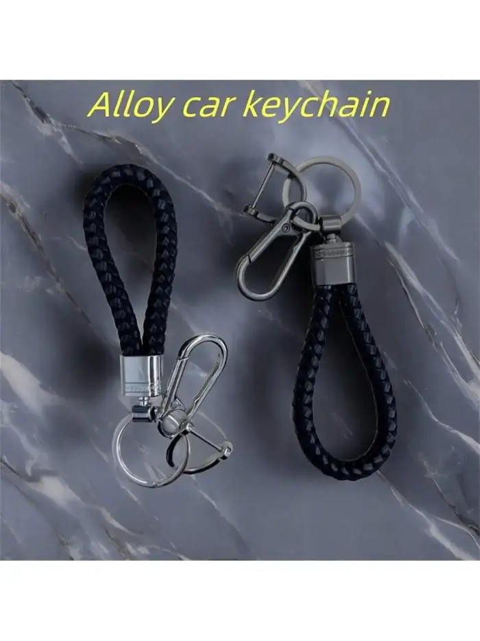 Porte-clés de voiture en corde tressée de luxe pour hommes