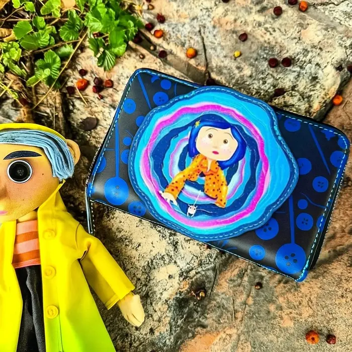 Mode Loungefly Coraline portefeuille zippé femmes longs sacs à main sacs à main porte-monnaie porte-