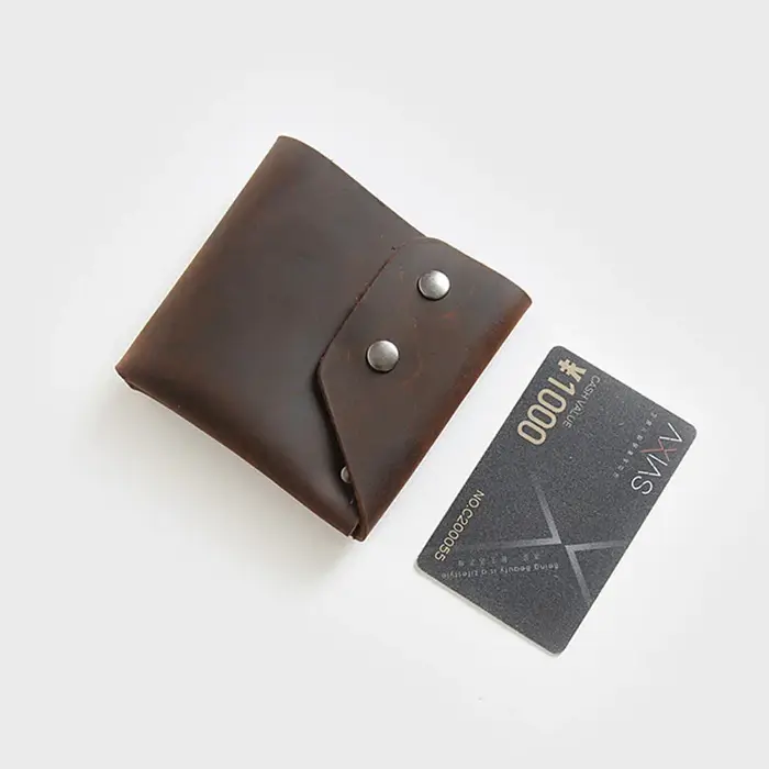 Portefeuille en cuir véritable fait à la main pour hommes