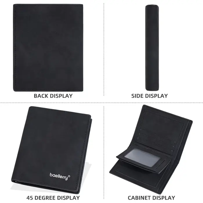 Baellerry haute qualité hommes court portefeuille porte-Photo Simple mince mâle porte-monnaie porte-cartes et