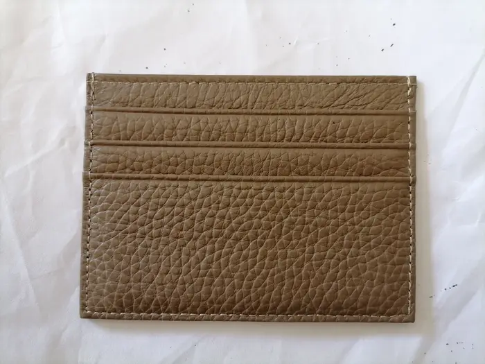 Portefeuille de cartes en cuir véritable avec lettres personnalisées, Logo d'entreprise personnalisé