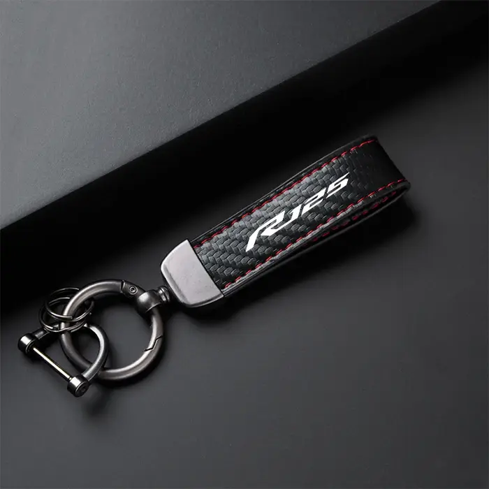 Porte-clés en corde de cuir et fibre de carbone pour moto, nouvelle mode, pour YAMAHA YZF-R125 YZF R