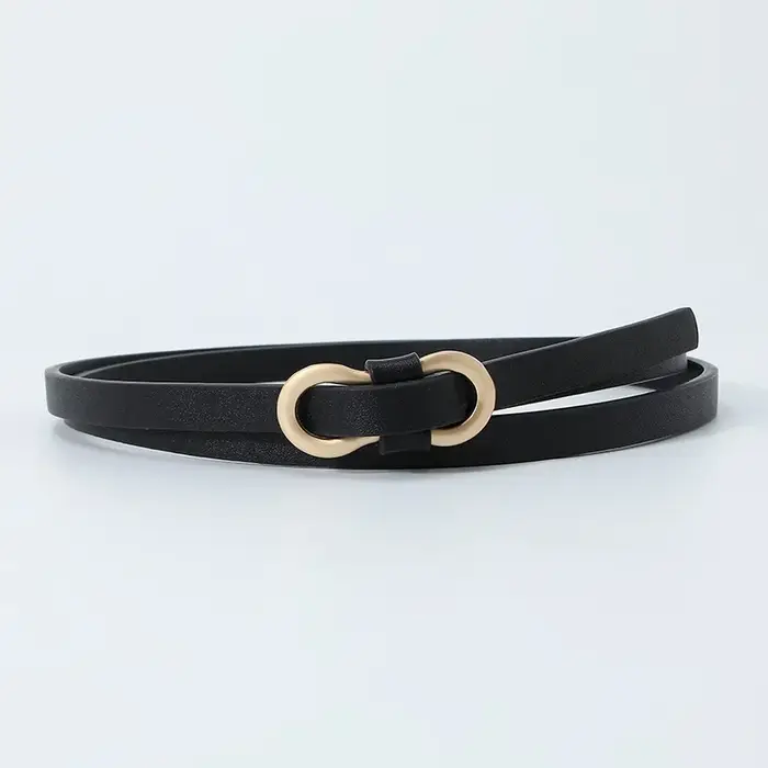 Ceinture nouée en cuir PU vintage pour femme