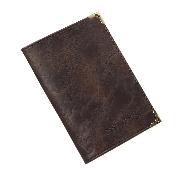 Luxe femmes homme cuir or cuivre coin permis de conduire couverture portefeuille voiture étui rétro conduite Documents carte d'identité crédit titulaire