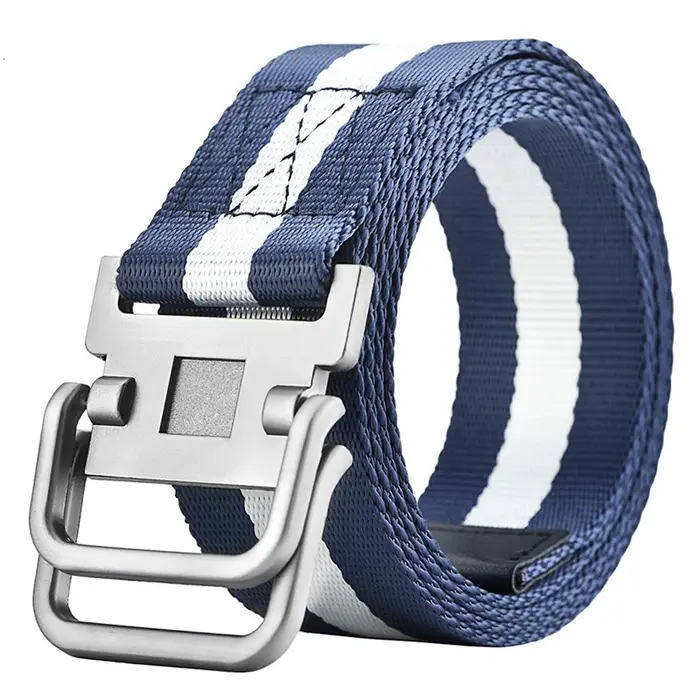 Ceinture en toile à boucle Double boucle pour hommes