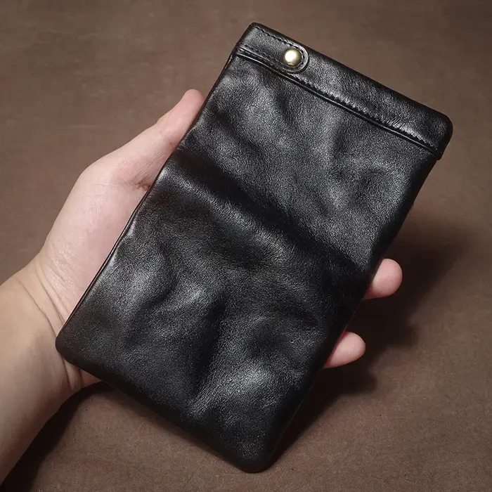 GURO rétro en cuir véritable court portefeuille hommes et femmes à deux volets pince à billets porte-carte de crédit avec fermeture éclair poche pour monnaie petit sac à main