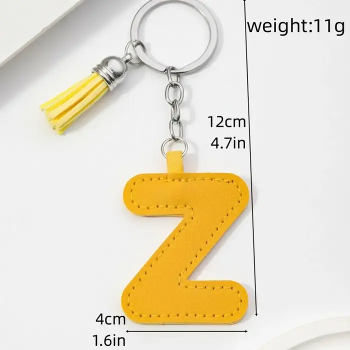 Organisateur de clés PU 26 lettre porte-clés gland taille boucle Alphabet voiture clé