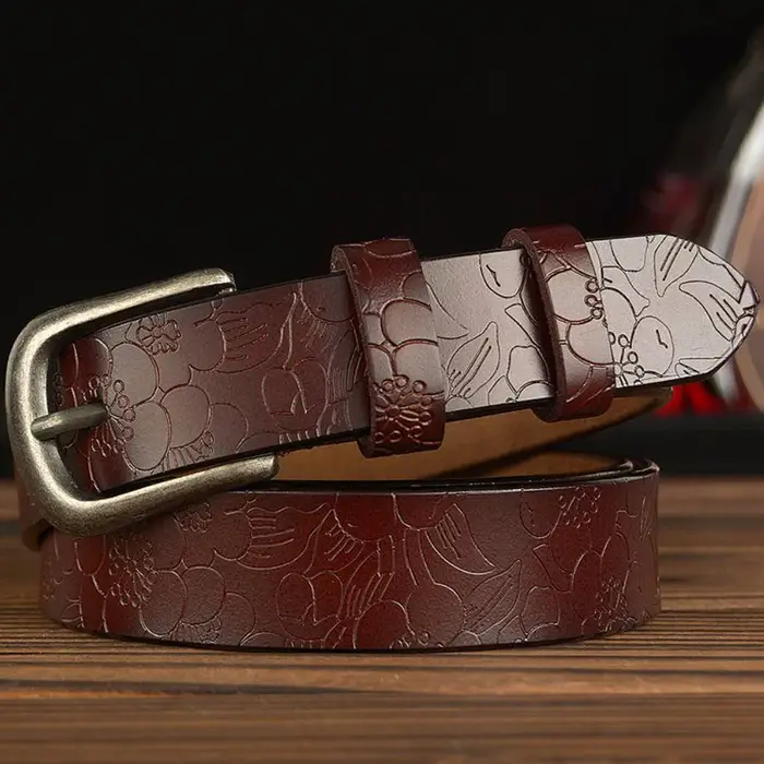 Longueur: 110-120 cm femmes ceinture en cuir véritable femme