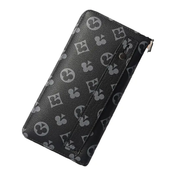 Portefeuille Homme Tendance Grande Capacité Multi-emplacements en Cuir PU Imprimé – Accessoire de Mode Quotidien Style Court