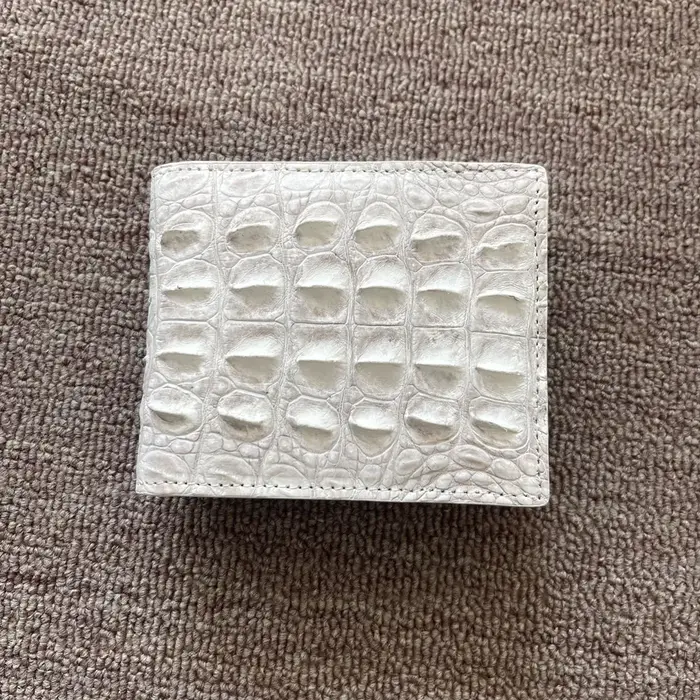 Portefeuille pour homme en cuir de crocodile authentique de l'Himalaya, porte-cartes de crédit, véri
