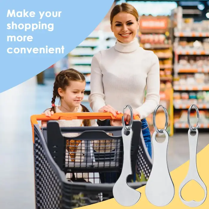 Porte-clés DIY portable en forme de jeton de chariot de courses et porte-monnaie