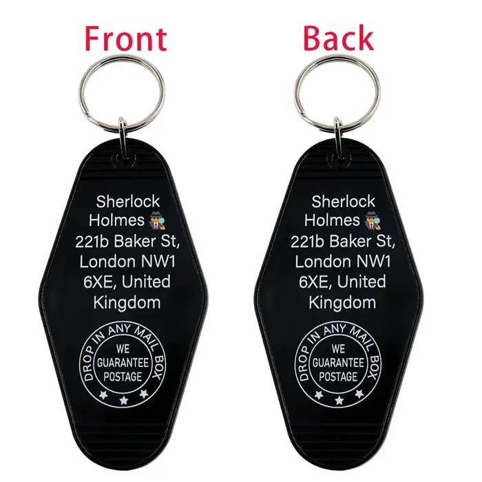 221b Baker St porte-clés maison de Sherlock chambre d'hôtel porte-clés pendentif Vintage cadeaux pou