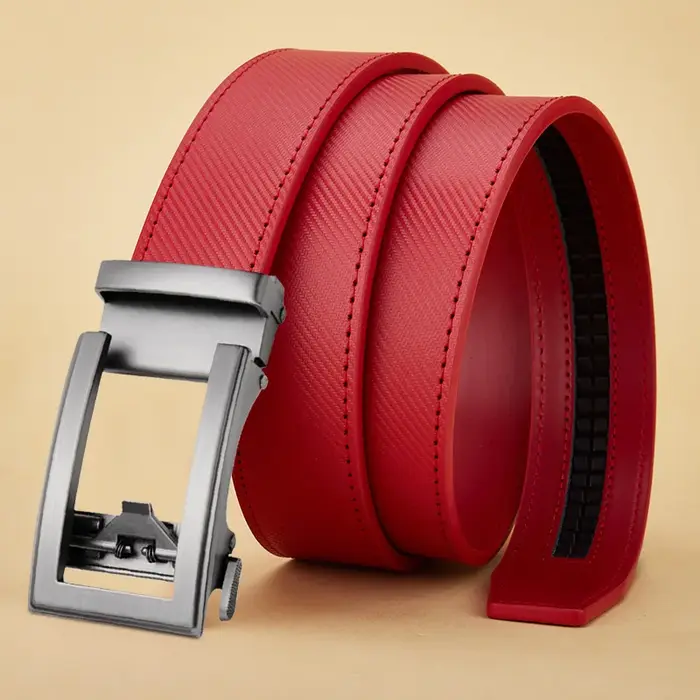 Ceinture automatique en cuir véritable pour hommes