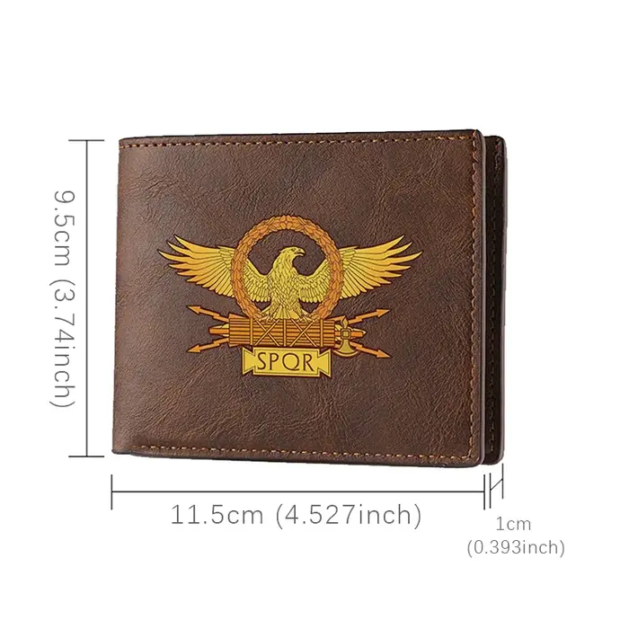 Portefeuille en cuir PU SPOR Eagle Emblem pour homme